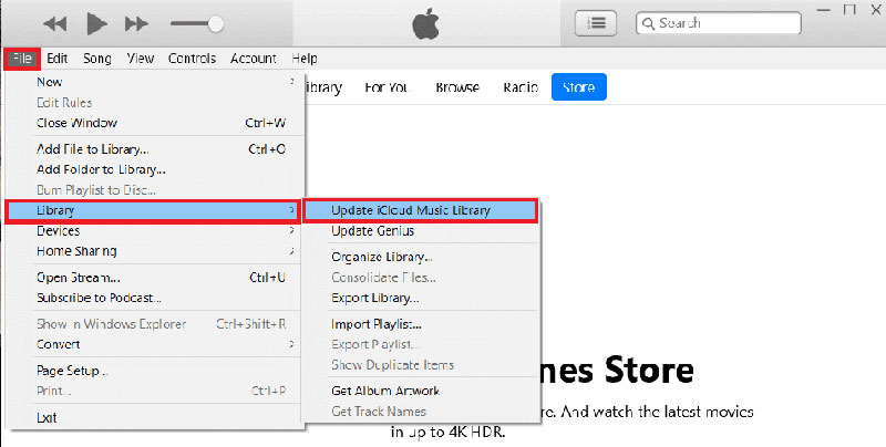 update icloud music library with itunes