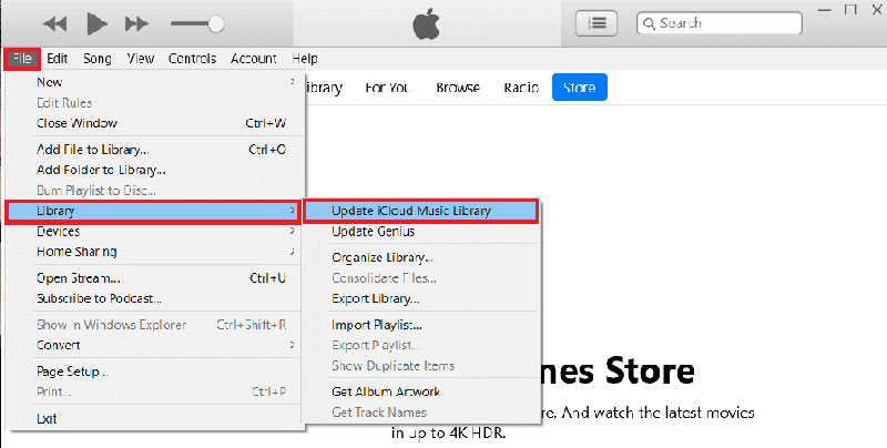 update icloud music library with itunes