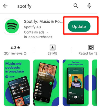 update spotify app on mobile device