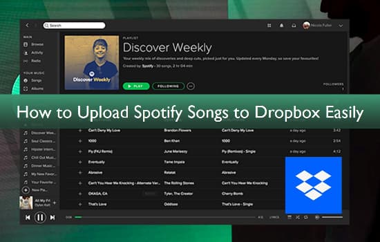 upload spotify songs to dropbox