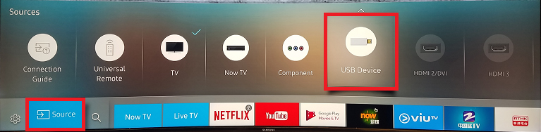 browse usb device on samsung tv