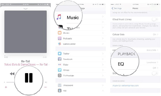 turn on apple music eq settings on ios