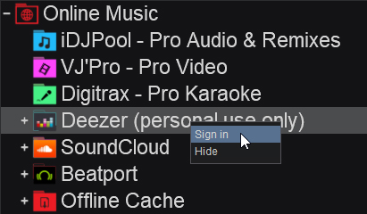 set up streaming services on virtual dj