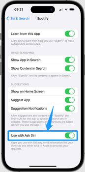 allow to use tidal via siri iphone