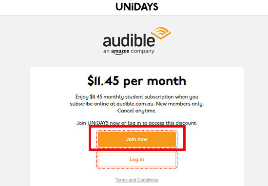 verify audible student discount on unidays