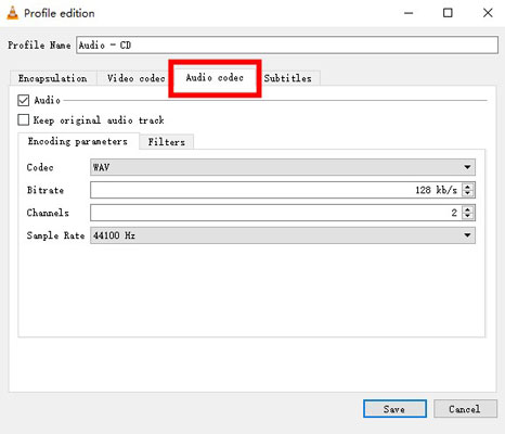 alter spotify to cd output parameters on vlc