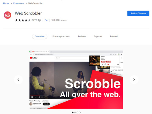 web scrobbler browser extension