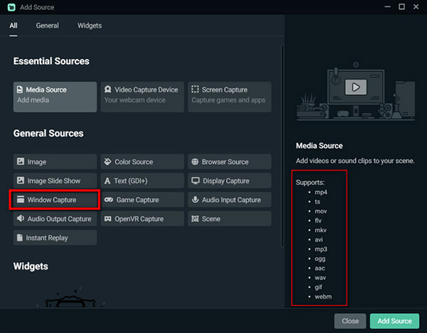 window capture in streamlabs obs