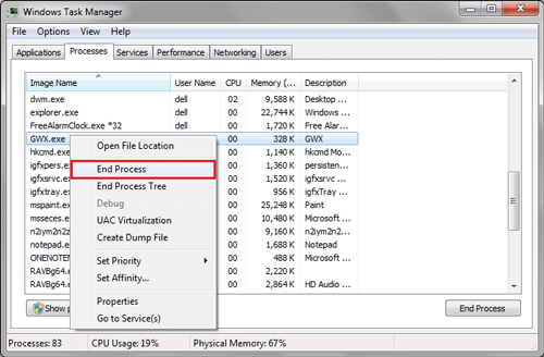 end process on windows task manager