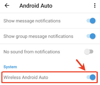 disable wireless android auto