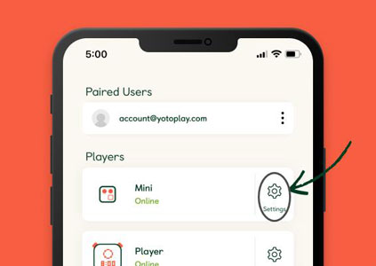 yoto player settings in yoto app