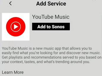 add to sonos button