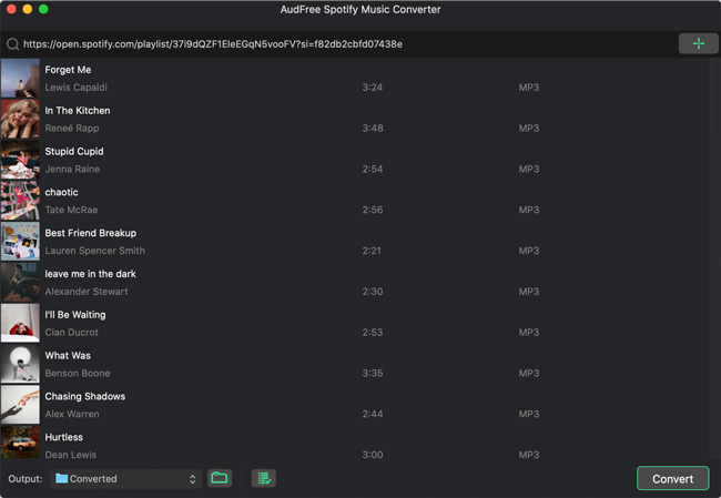 load spotify tracks to audfree converter