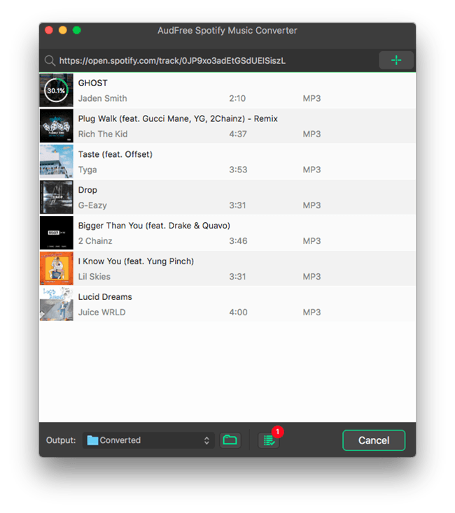 AudFree Spotify Music Converter 1.2.1 破解版 强大的音乐转换器