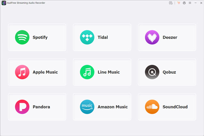 audfree streaming audio recorder main interface