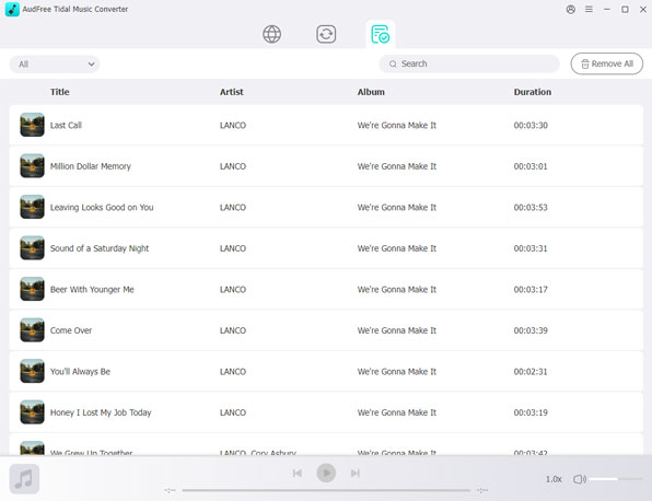 convert tidal to aac in audfree