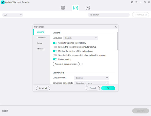 select formats of tidal for neutron music player