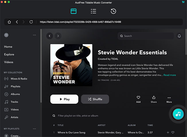 import tidal music to audfree