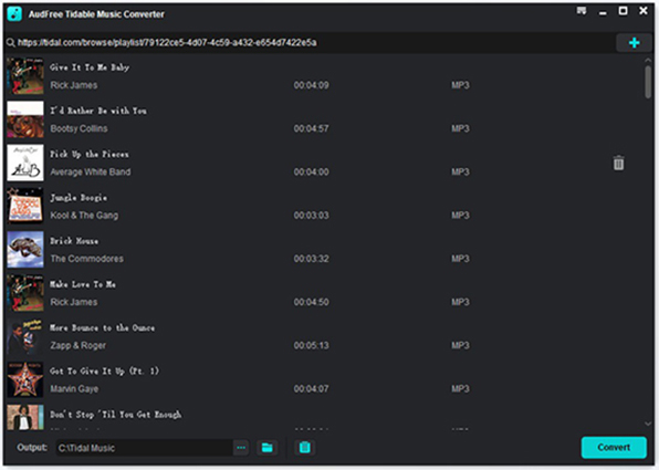 add tidal music to audfree tidable