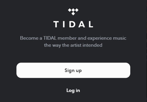 sign in to tidal account
